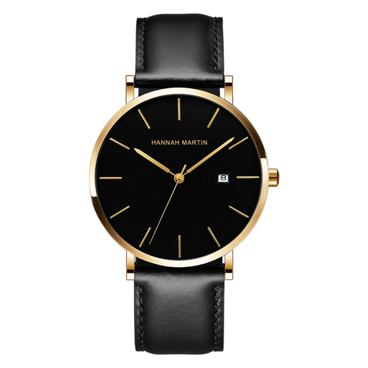 HANNAH MARTIN Classic Men's Leather Quartz Watch